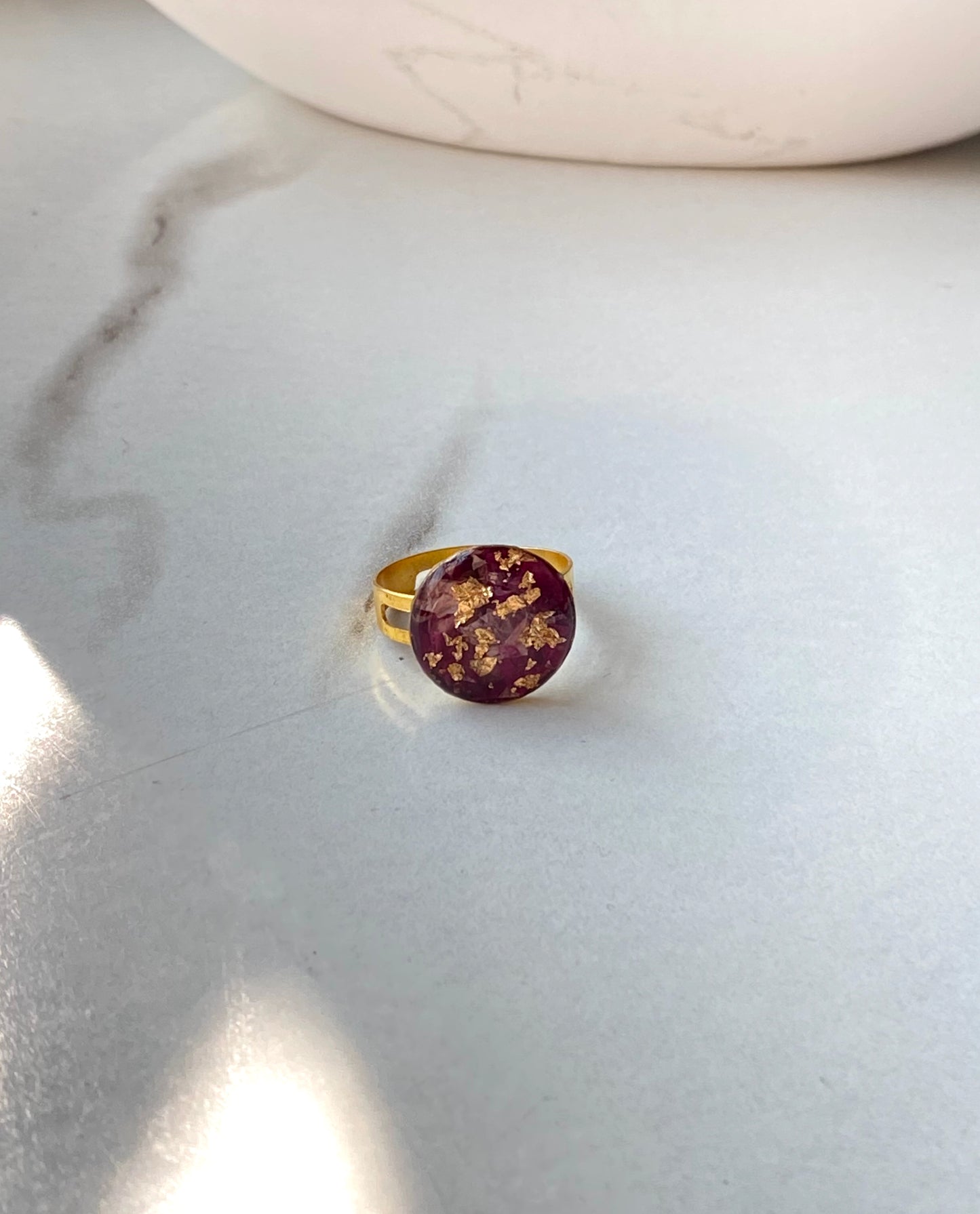 Golden Blossom Resin Ring