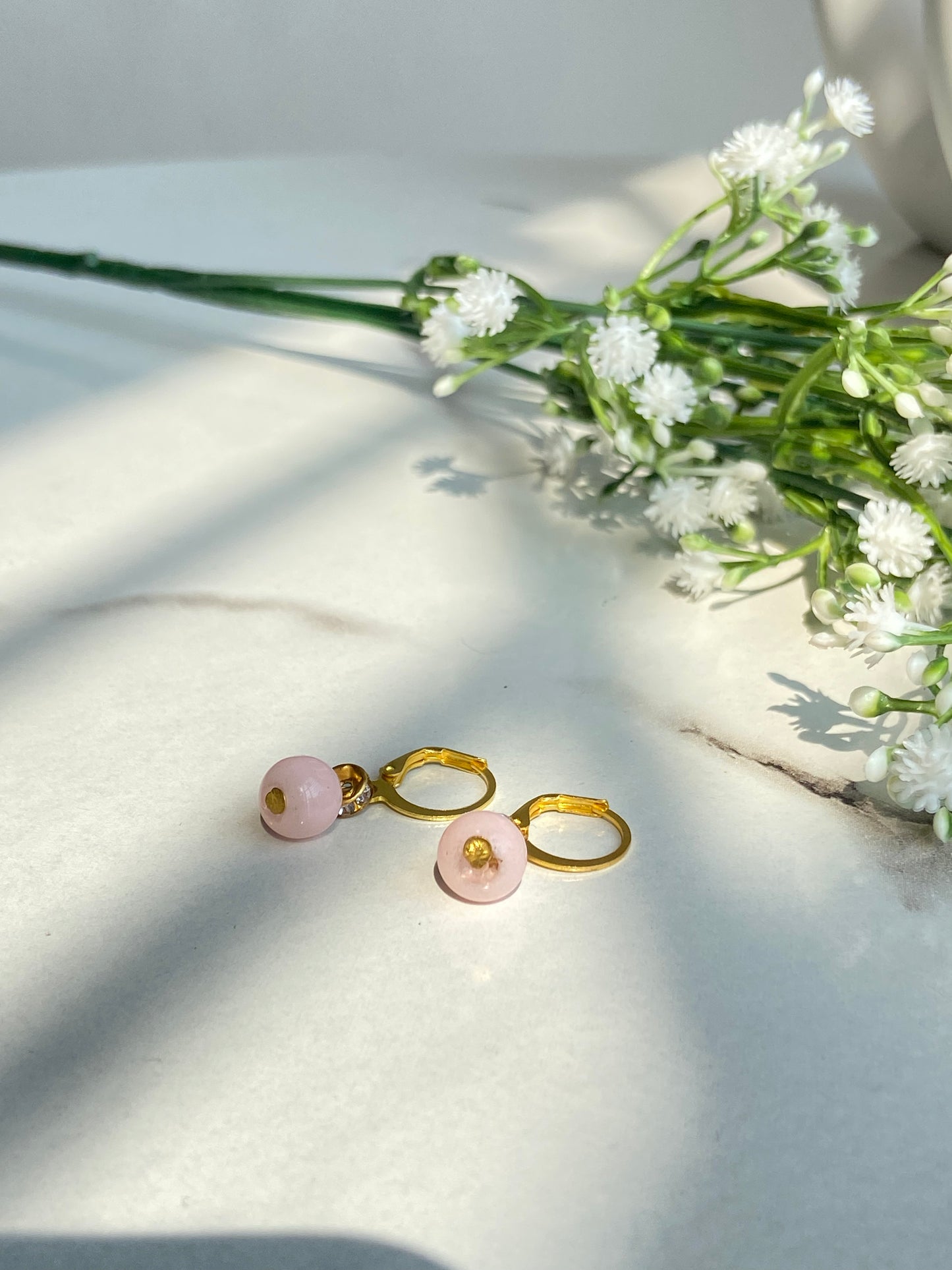 Blush Blossom Hoops